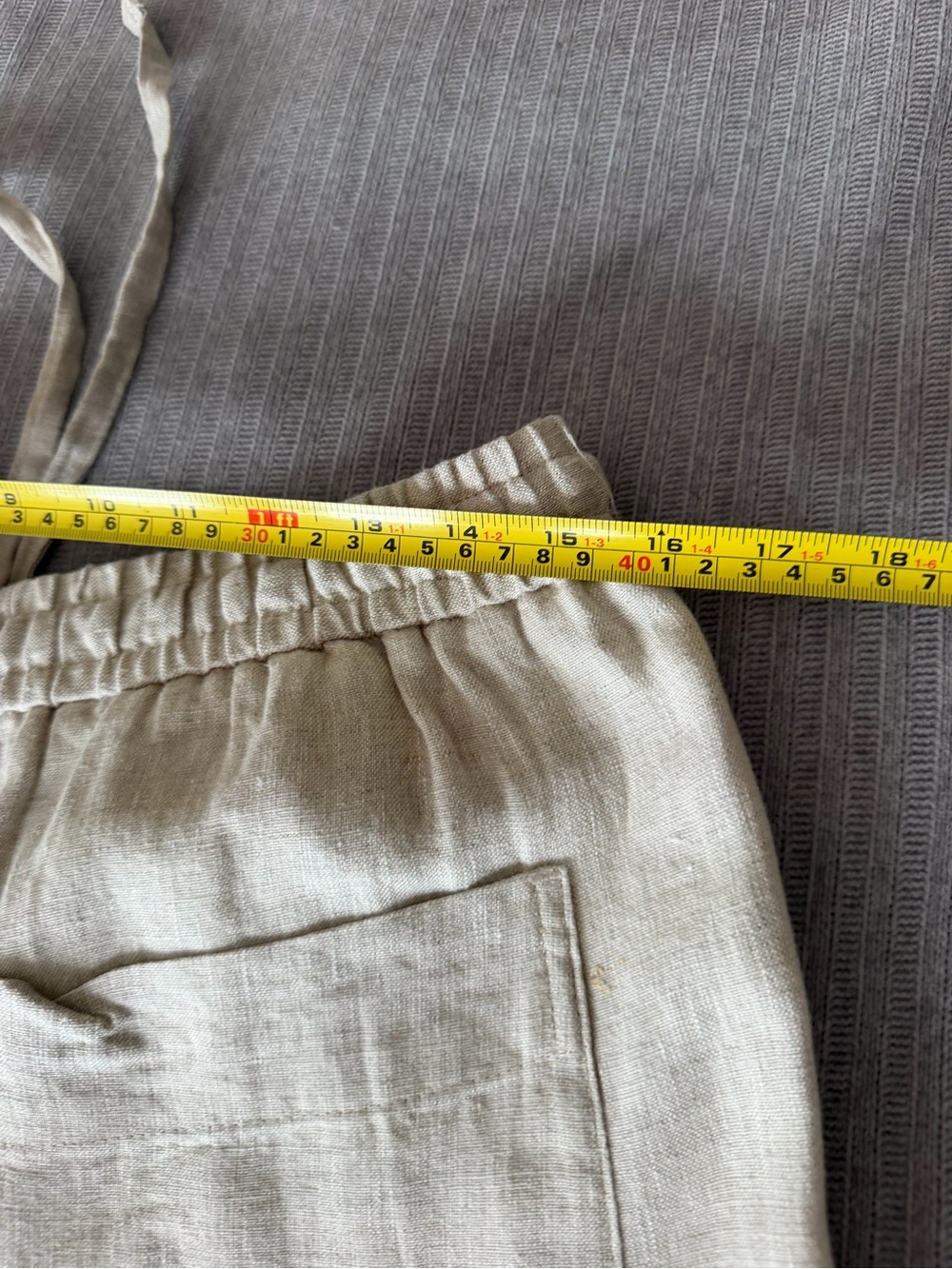 Zara Beige Linen relaxed fit pants - Picture 12 of 13